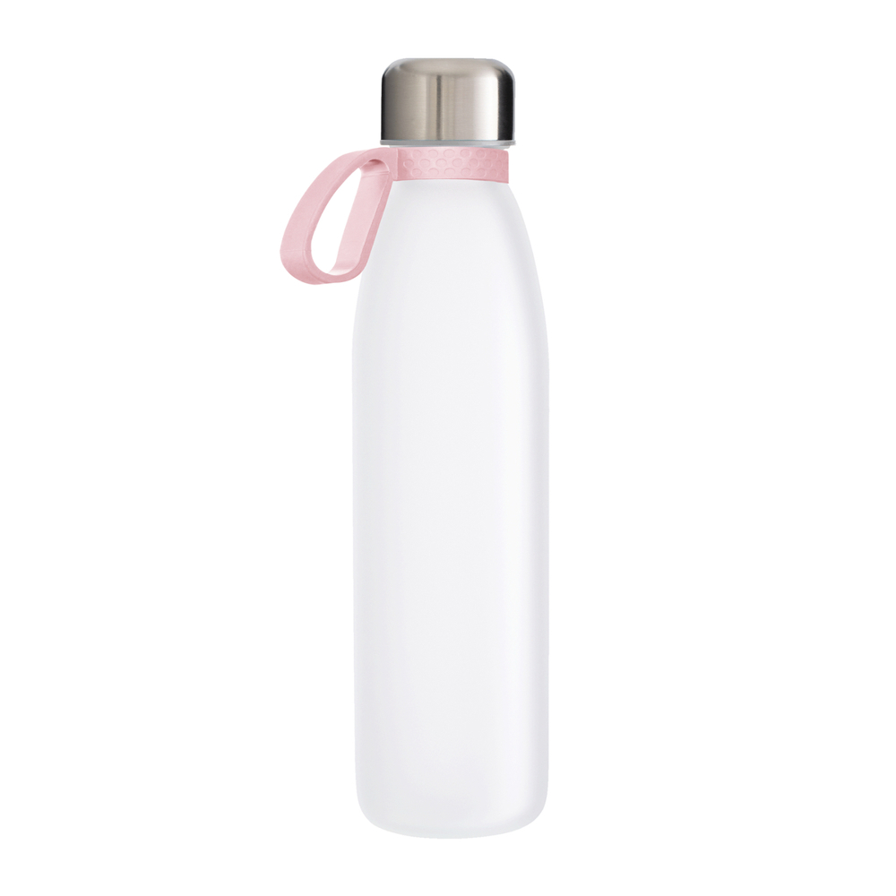 Trinkflasche GLASS - hellmagenta, rose, silber, weiß