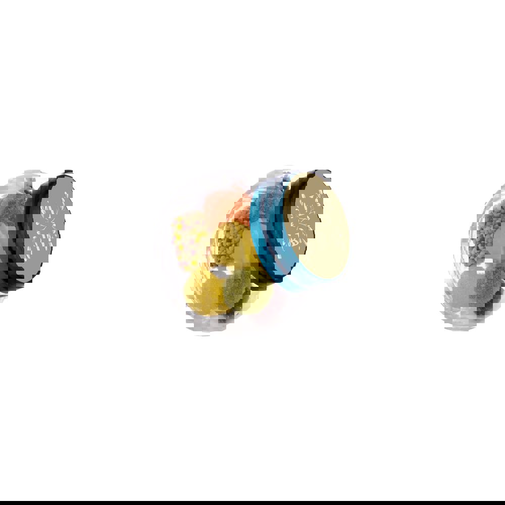 Mikro Glas 50 ml gefüllt mit Süßigkeiten - Transparant/Kobalt