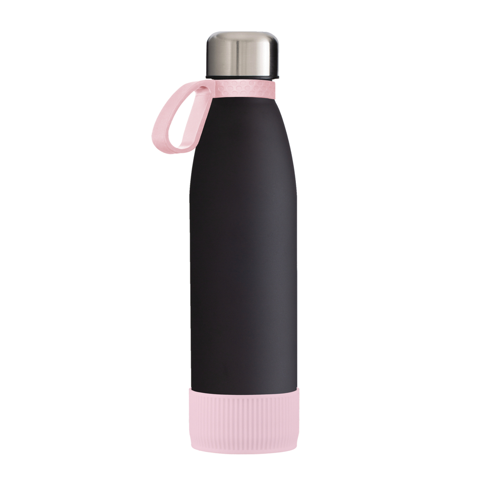 Trinkflasche GLASS - hellmagenta, rose, schwarz