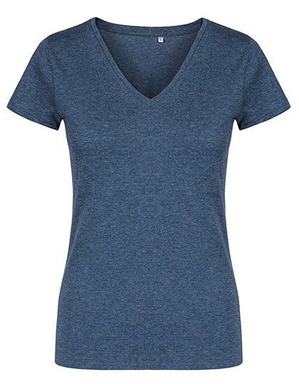 X.O by Promodoro - Women´s V-Neck T-Shirt - Heather Navy