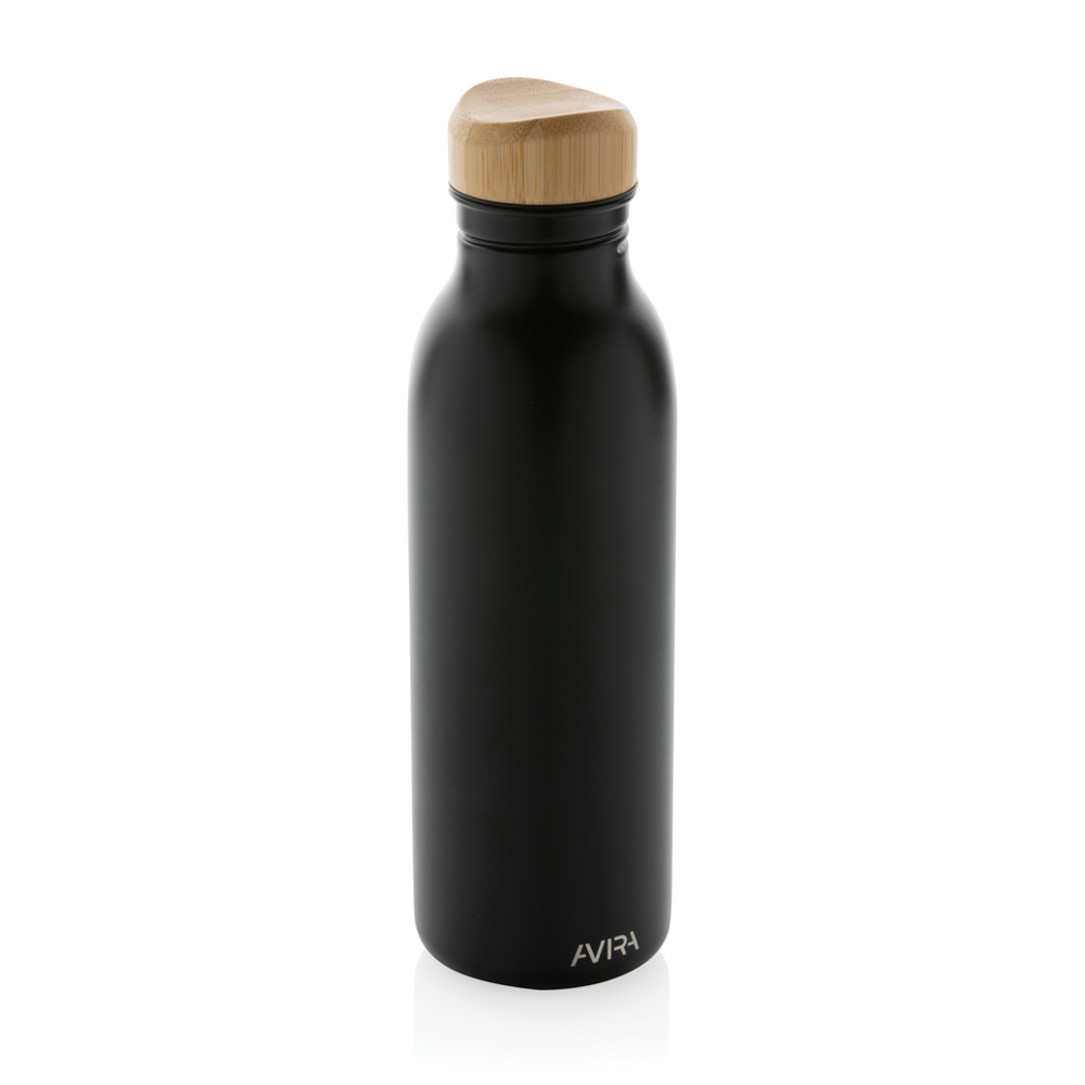 Avira Alcor 600ml Wasserflasche aus RCS rec. Stainless-Steel - schwarz (± PMS Black)
