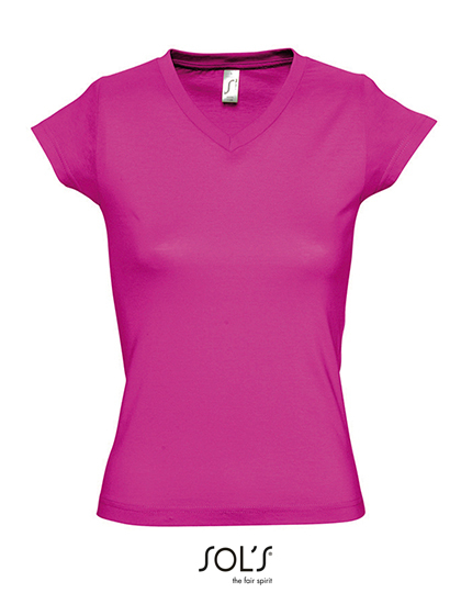 SOL´S - Women´s V-Neck-T-Shirt Moon - fuchsia