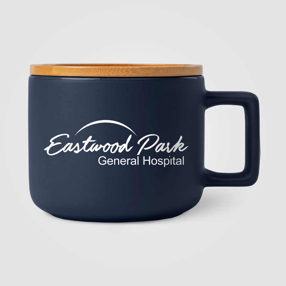 Café Virtuoso - 355 ml Keramiktasse mit Bambus-Deckel