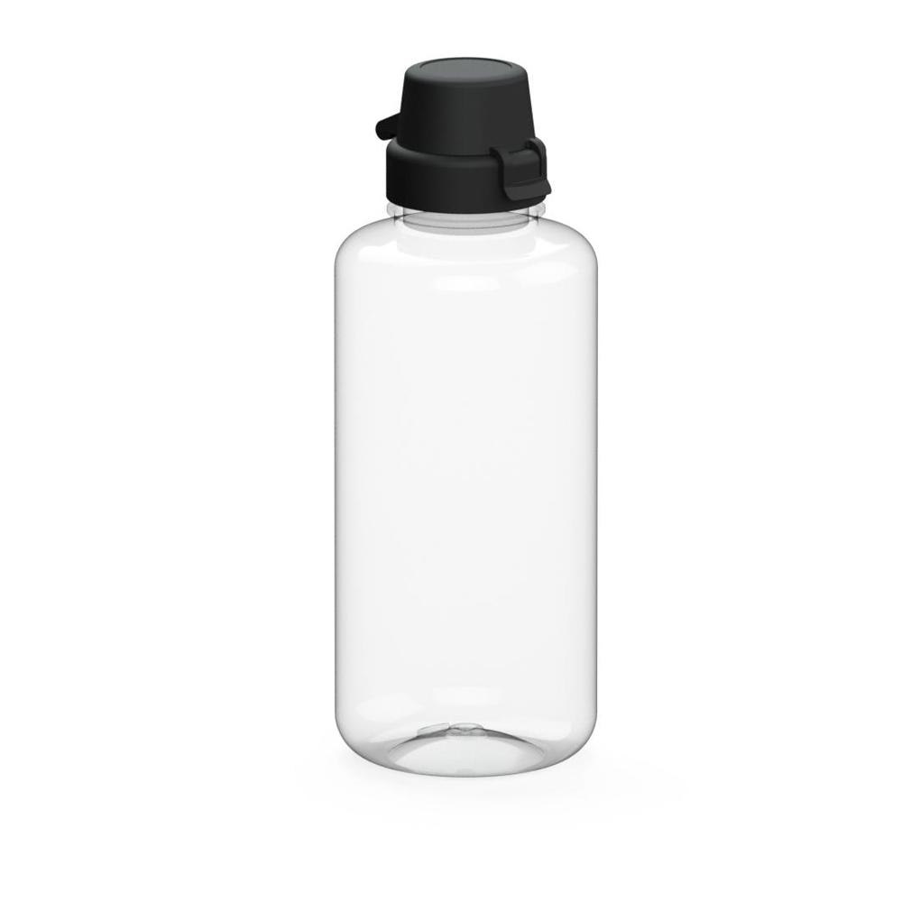 Trinkflasche "School", 1,0 l - transparent/schwarz