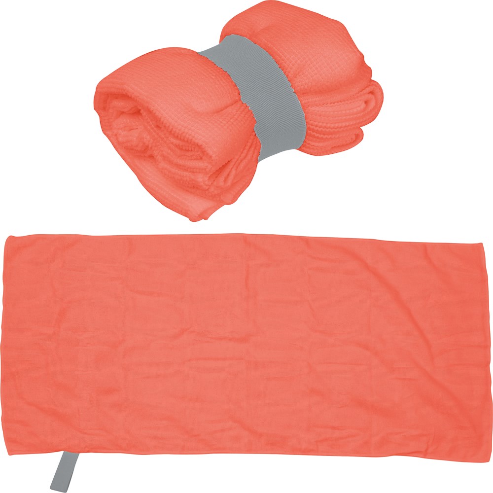 Mikrofaser Handtuch mit Gummiband - Rot