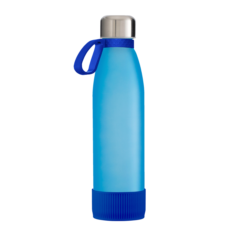 Trinkflasche GLASS - blau, silber, cyan