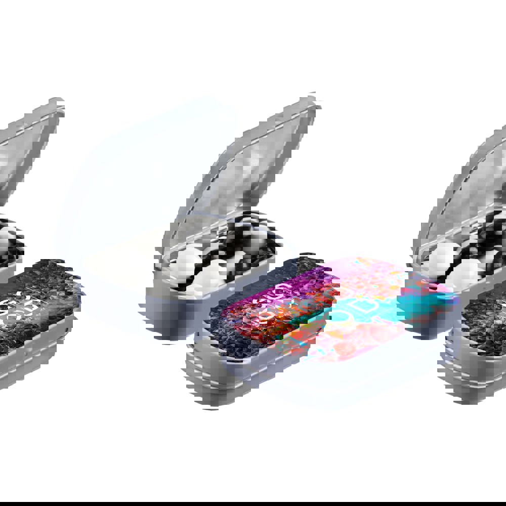 Mini Klappdeckeldose mit Süßigkeiten - grau