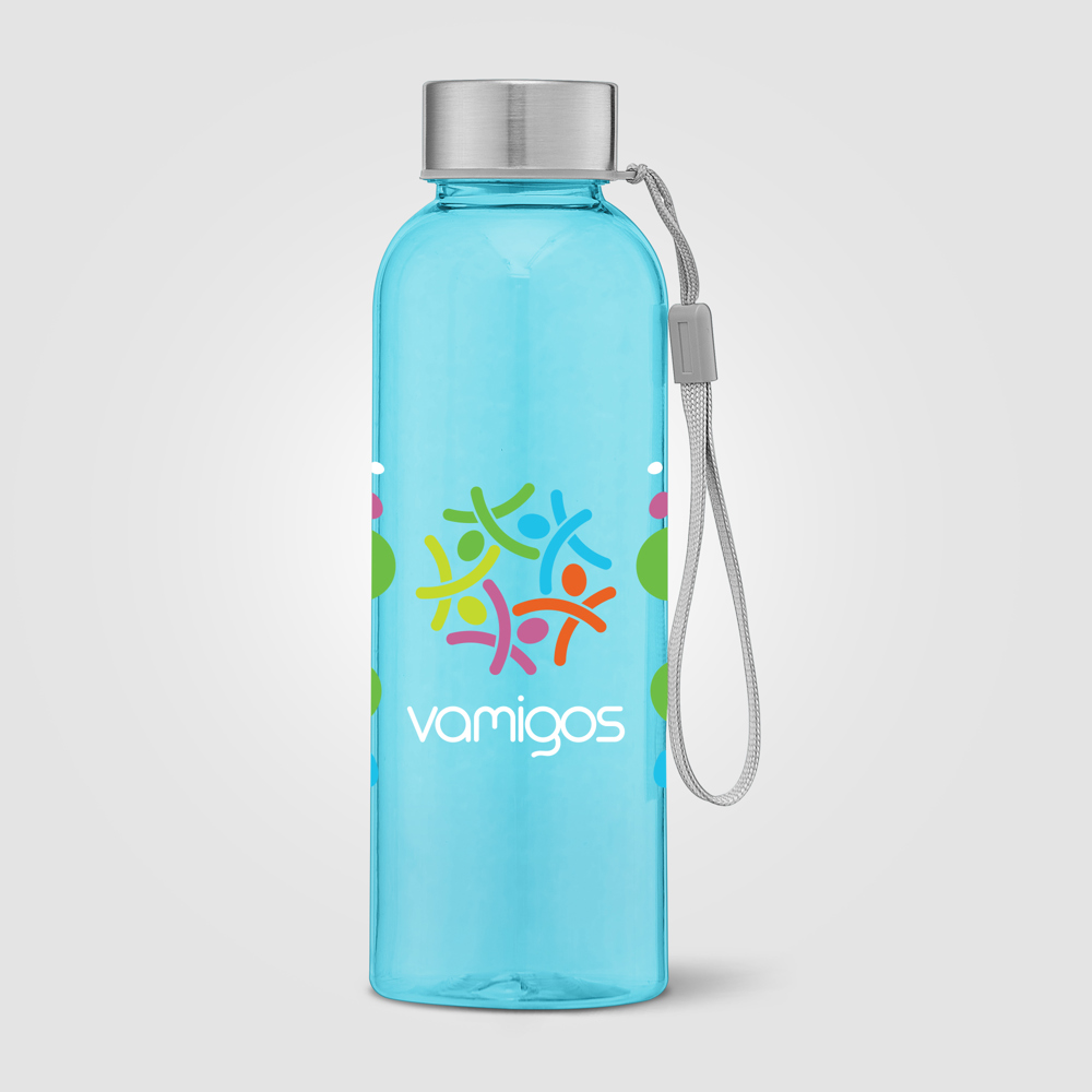 Skye - 500 ml rPET Trinkflasche mit Handschlaufe - Hellblau (#3EB1C8)