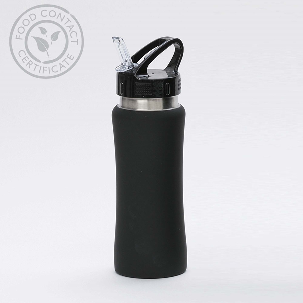 Trinkflasche Colorissimo, 600 ml. - schwarz