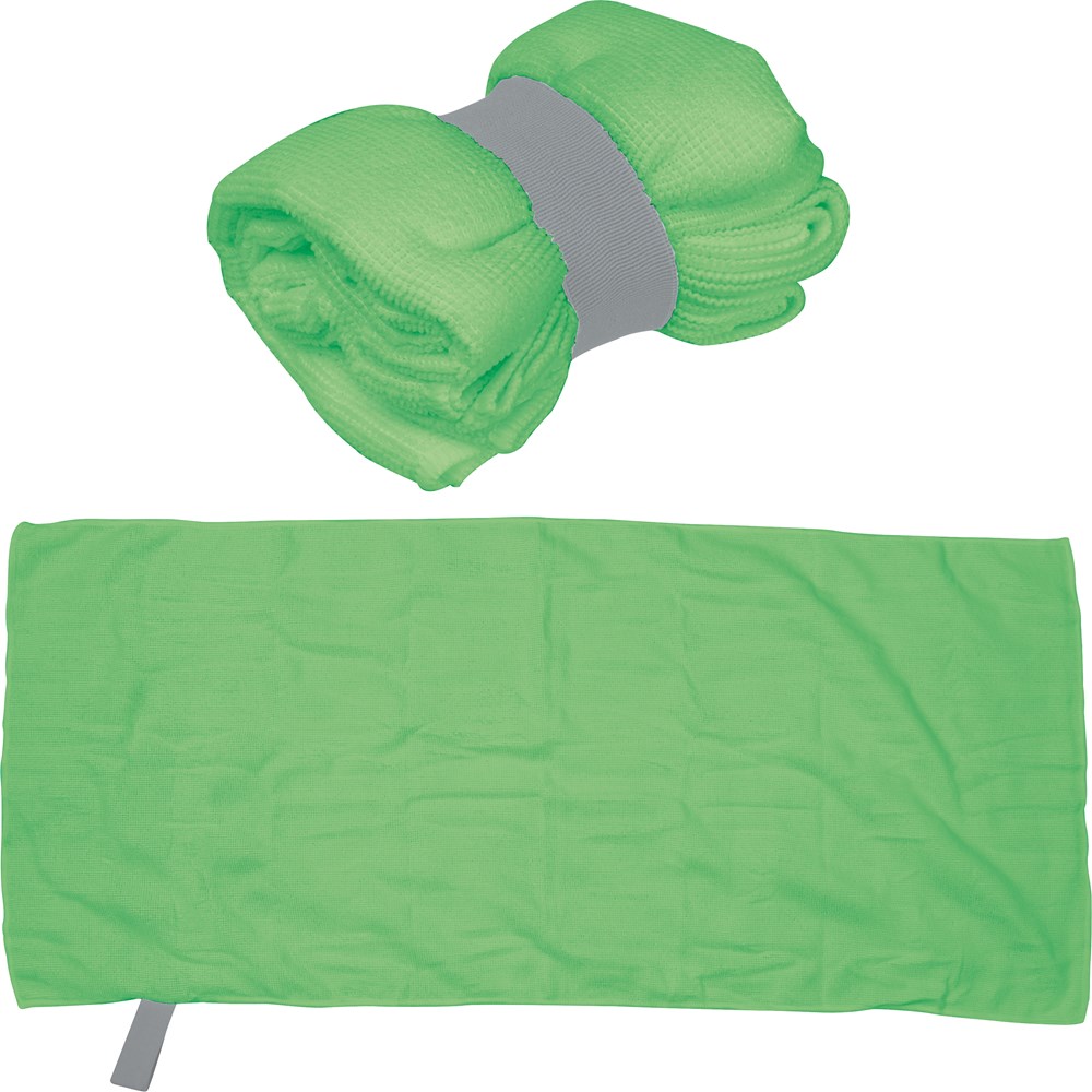 Mikrofaser Handtuch mit Gummiband - grün