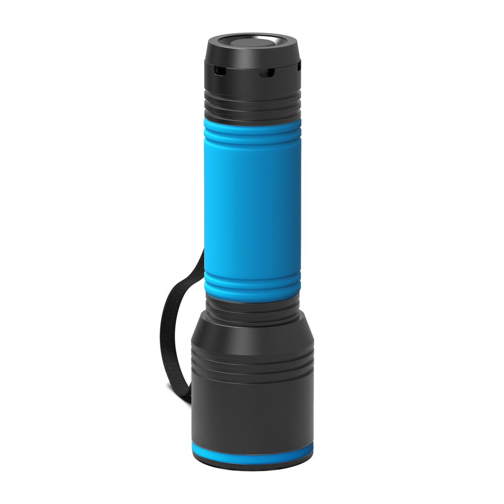 Taschenlampe REEVES-myFLASH 700 - schwarz, cyan