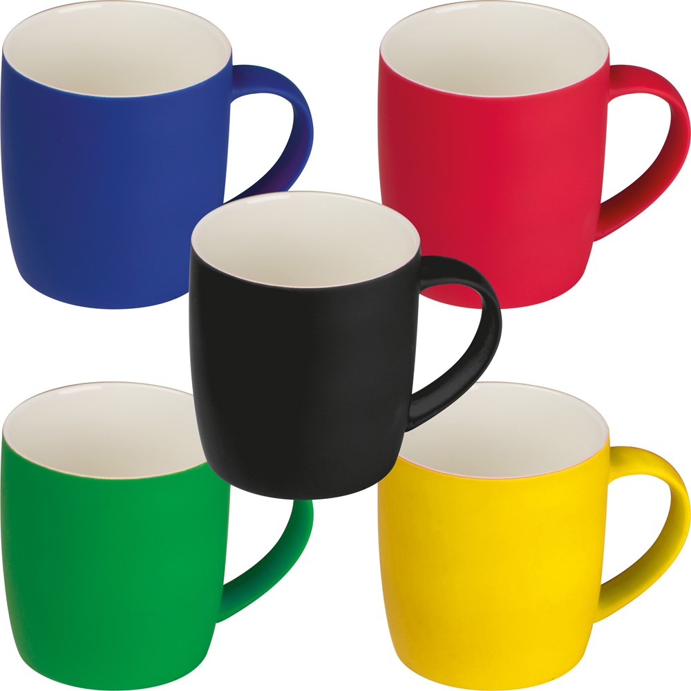 Tasse aus Porzellan, außen gummiert, 300ml