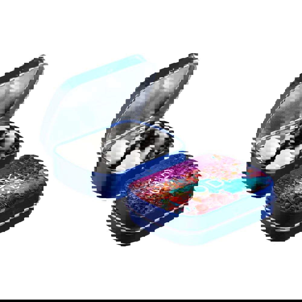 Mini Klappdeckeldose mit Süßigkeiten - blau