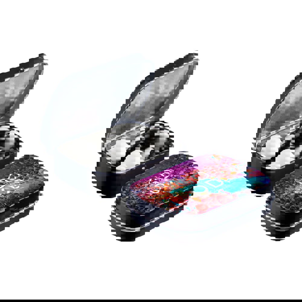 Mini Klappdeckeldose mit Süßigkeiten - schwarz