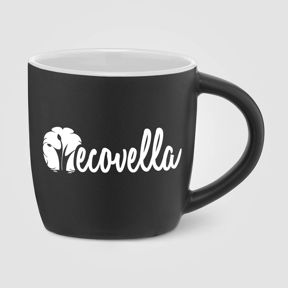 Zanzibar - 355 ml Keramiktasse - Mattschwarz mit Farbeffekt im Innenraum - Schwarz (#000000)