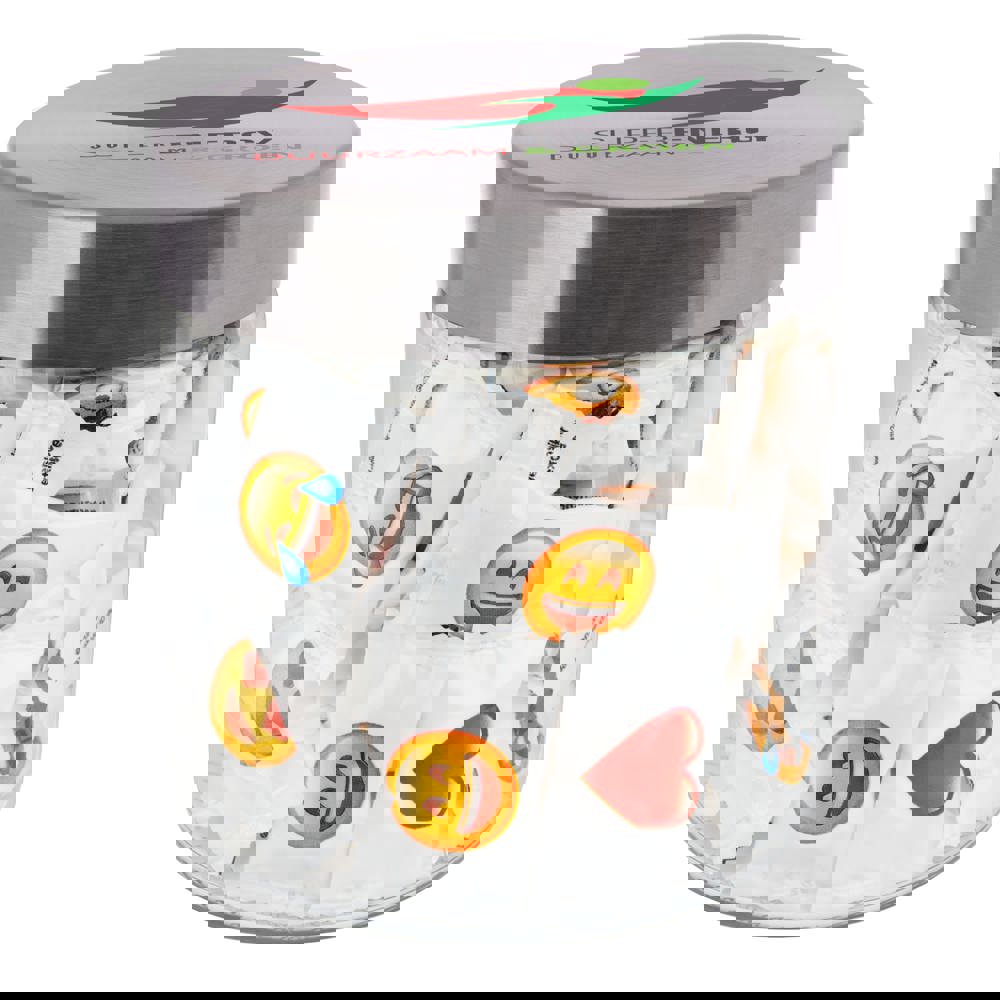 Glas 0,9 Liter gefüllt mit Süßigkeiten - Transparant