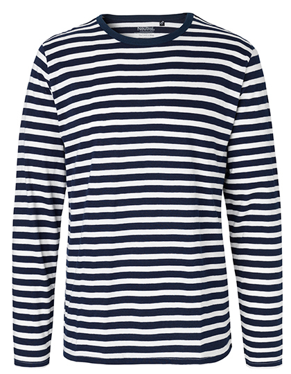 Neutral - Men´s Long Sleeve T-Shirt - White - Navy (Striped)
