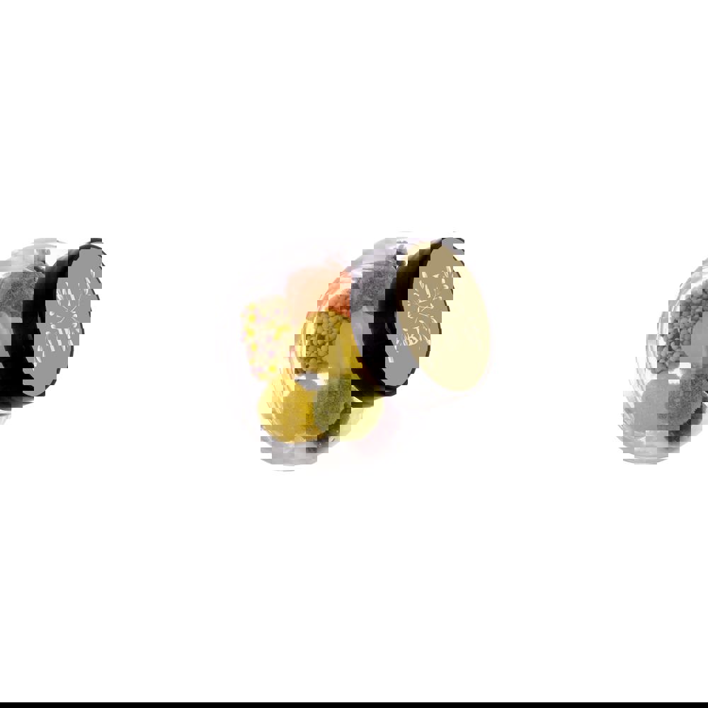 Mikro Glas 50 ml gefüllt mit Süßigkeiten - transparent/schwarz