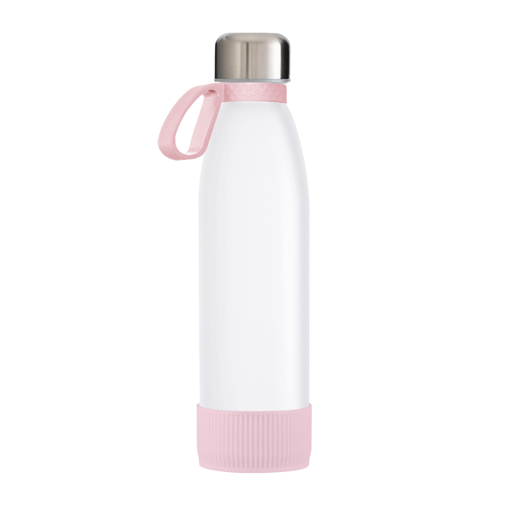 Trinkflasche GLASS - hellmagenta, rose, silber, weiß