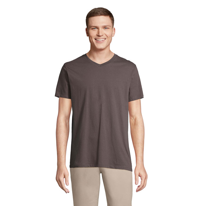 REGENT V - REGENT V V-NECK T-SHIRT - Dunkelgrau