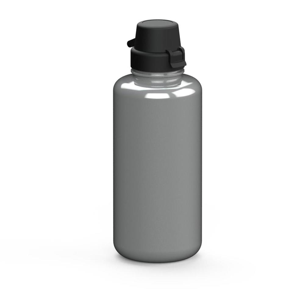 Trinkflasche "School", 1,0 l - silber/schwarz