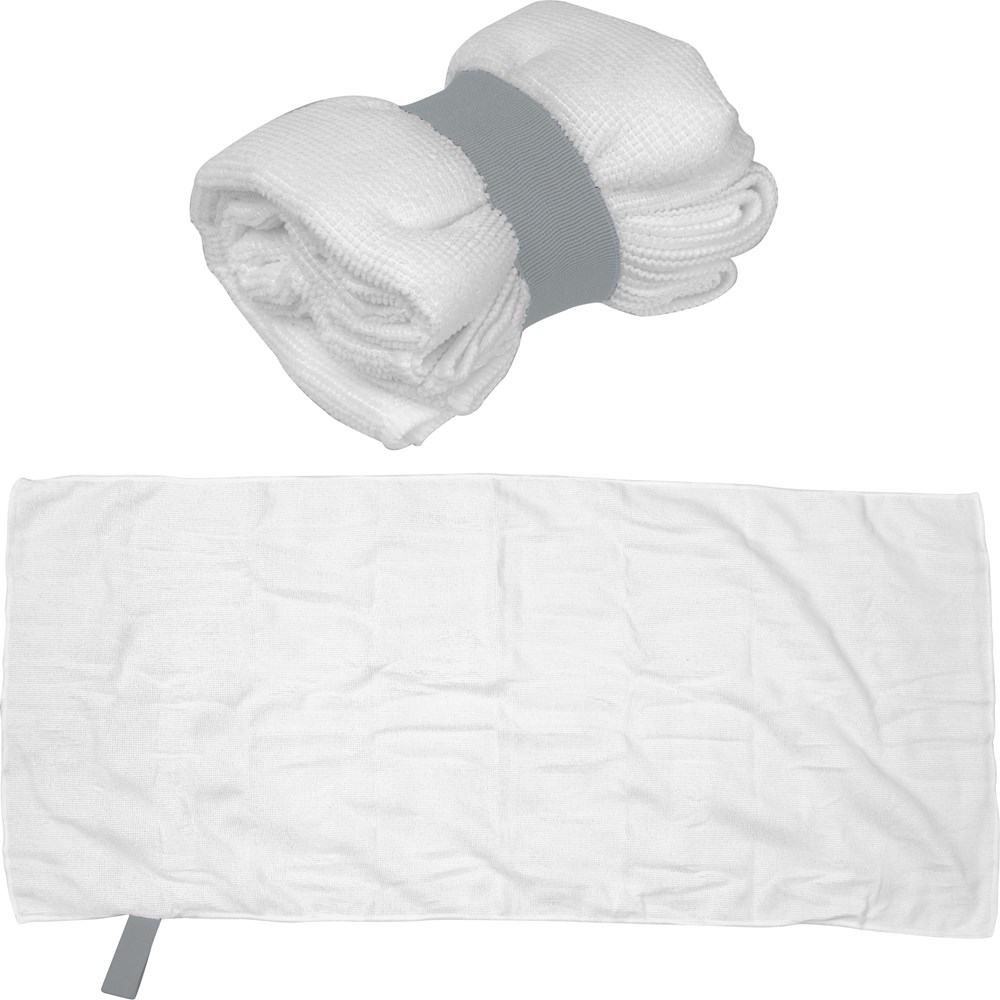 Mikrofaser Handtuch mit Gummiband - Weiß