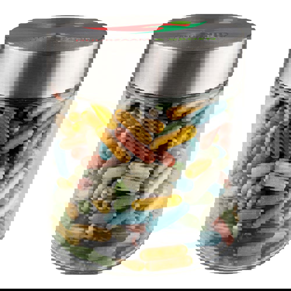 Glas 0,9 Liter gefüllt mit Süßigkeiten