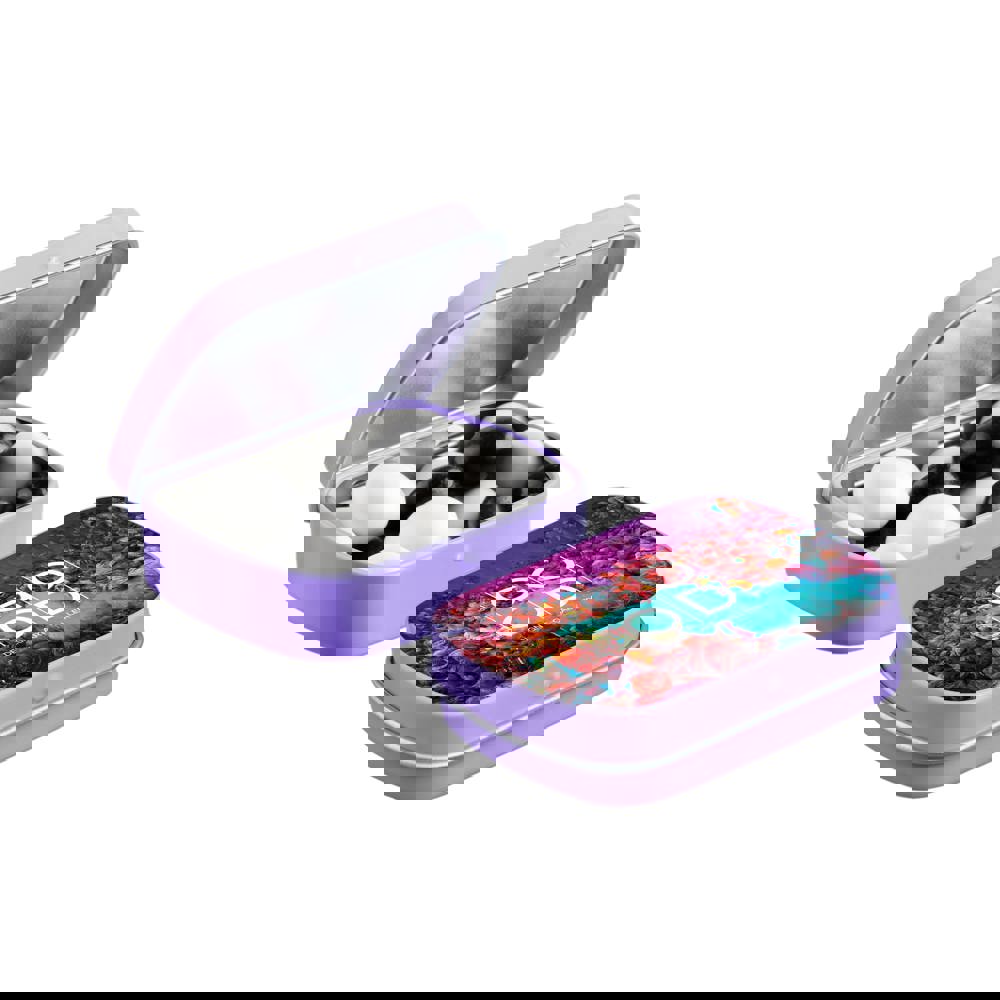 Mini Klappdeckeldose mit Süßigkeiten - lila