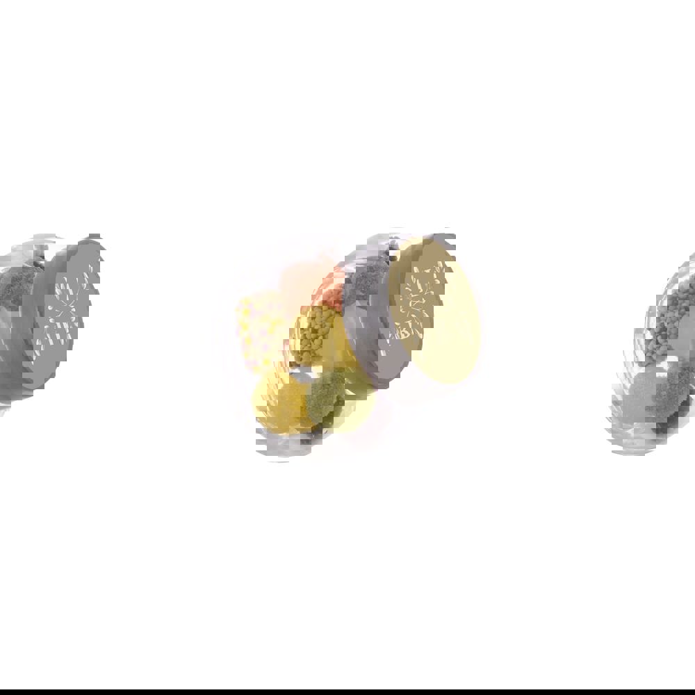 Mikro Glas 50 ml gefüllt mit Süßigkeiten - transparent/silber