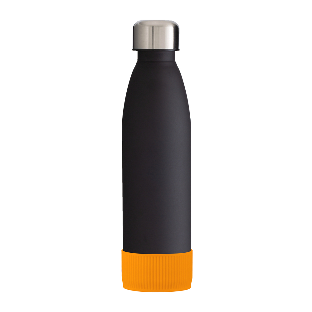 Trinkflasche GLASS - orange, schwarz