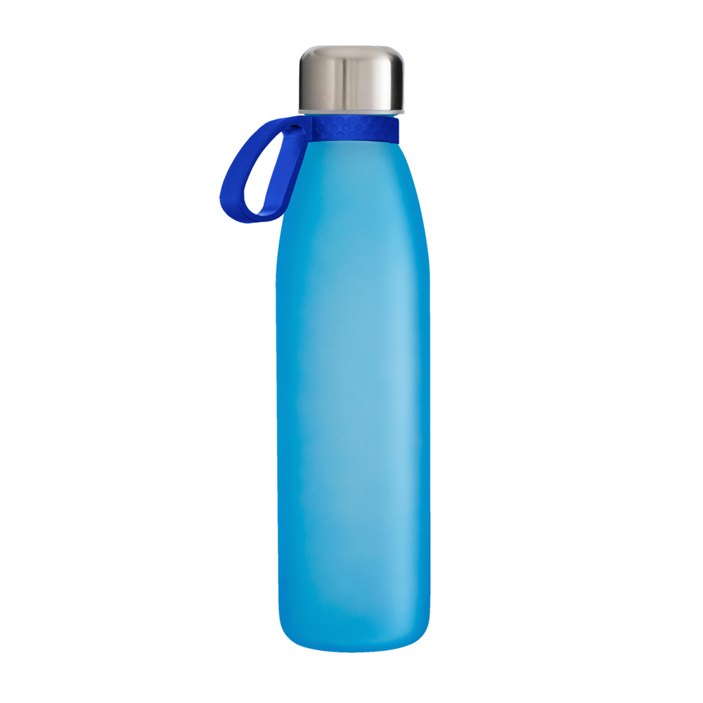 Trinkflasche GLASS - blau, silber, cyan