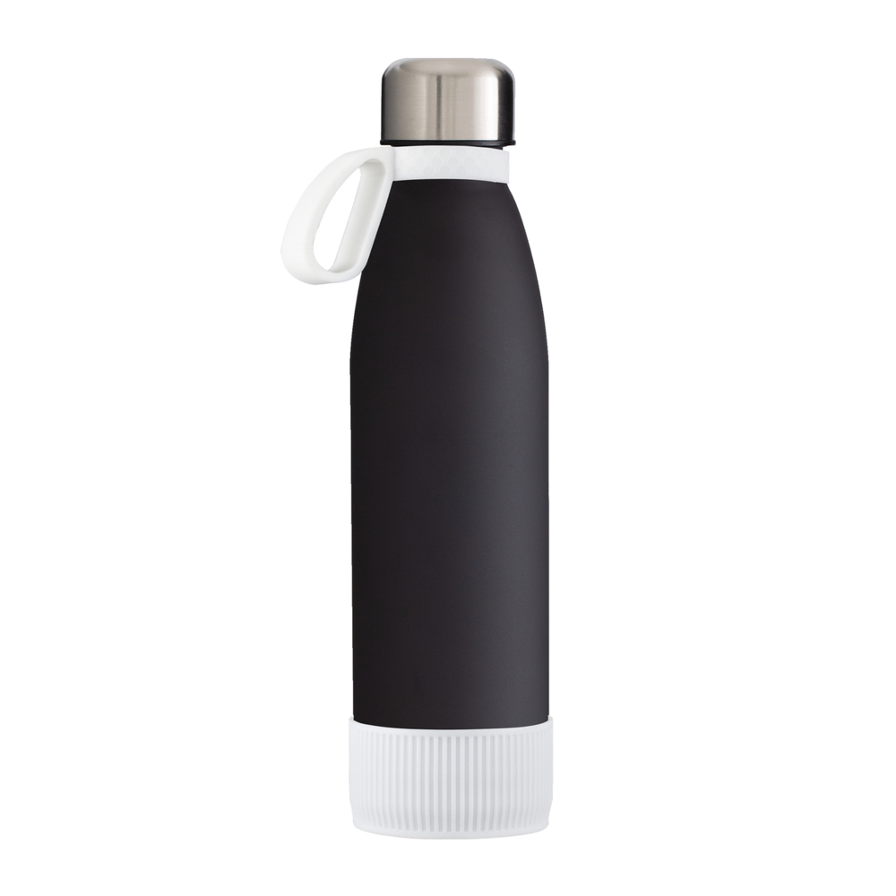 Trinkflasche GLASS - weiß, schwarz