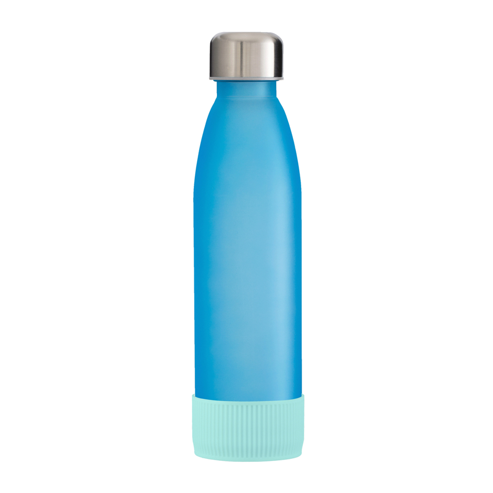Trinkflasche GLASS - hellblau, silber, cyan