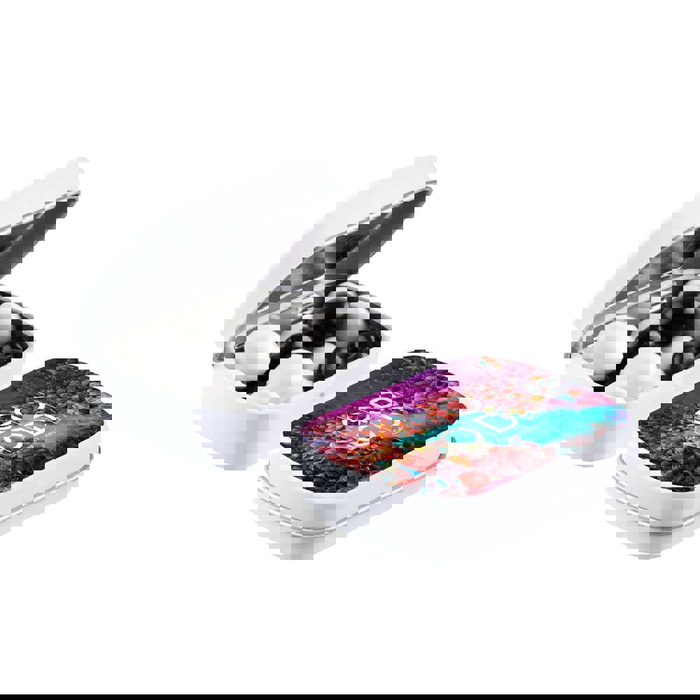 Mini Klappdeckeldose mit Süßigkeiten - Matt Weiß