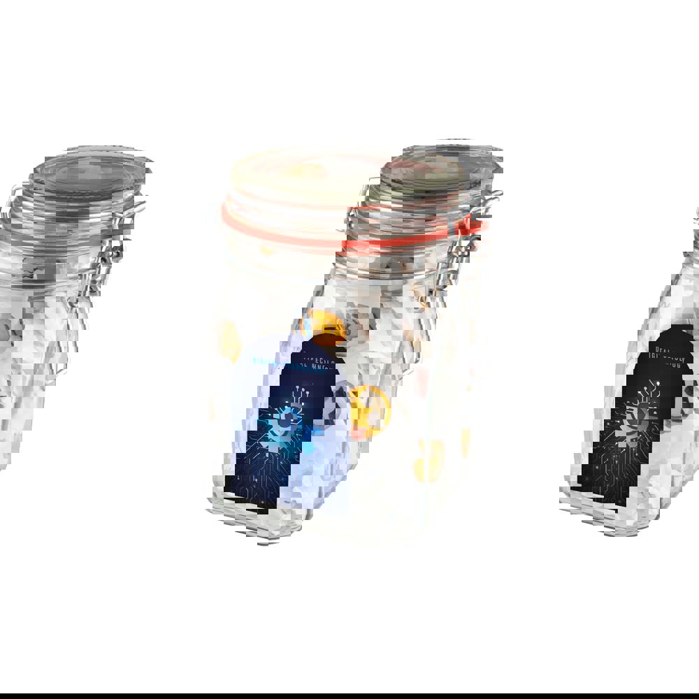 Weckglas 0,9 Liter, gefüllt mit Süßigkeiten - Transparant