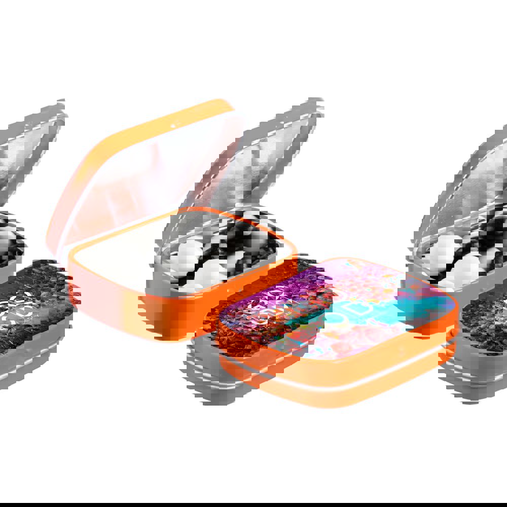 Mini Klappdeckeldose mit Süßigkeiten - Orange