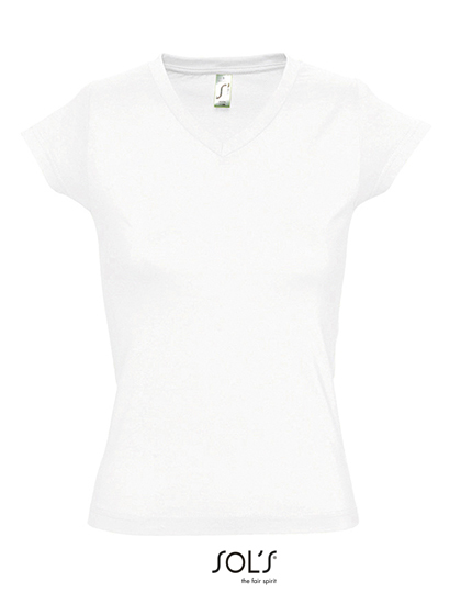 SOL´S - Women´s V-Neck-T-Shirt Moon - White
