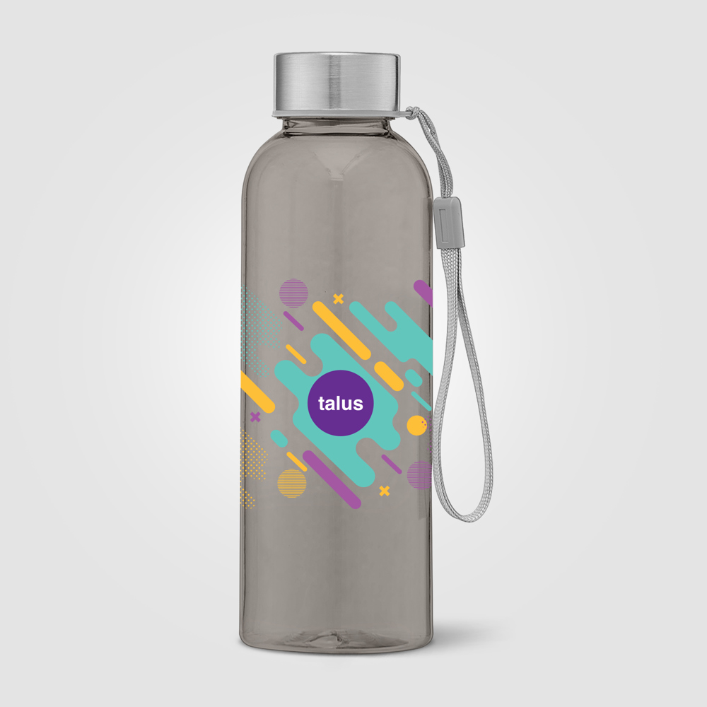 Skye - 500 ml rPET Trinkflasche mit Handschlaufe - Grau (#97999B)