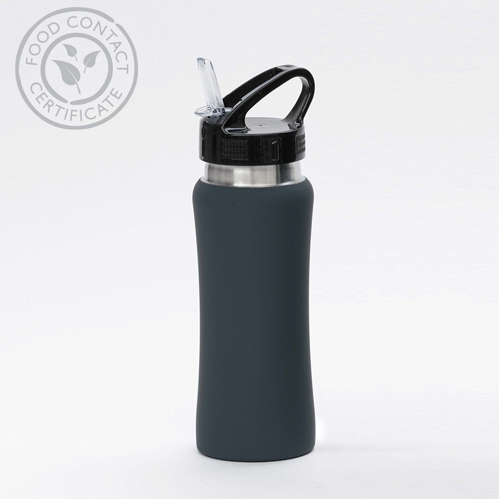 Trinkflasche Colorissimo, 600 ml. - grau