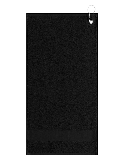 L-merch - Golfhandtuch mit Aufhänger - black